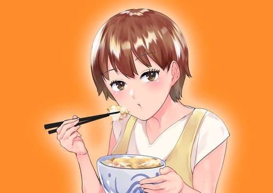 Cover of 【一緒に食べよう!】元気な彼女といつもの食卓、かつ丼編