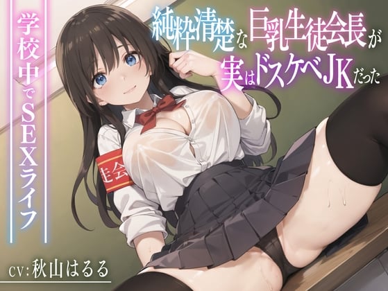 Cover of 【简体中文版】看似清纯的学生会长实际上是个超好色的JK〜在学校里的性爱生活〜【KU100】