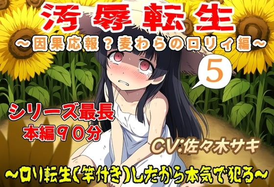 Cover of (本編90分)汚辱転生5～因果応報?麦わらのロリィ編～